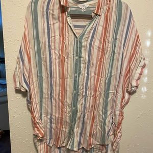 Time and Tru Stripped Button Down XL